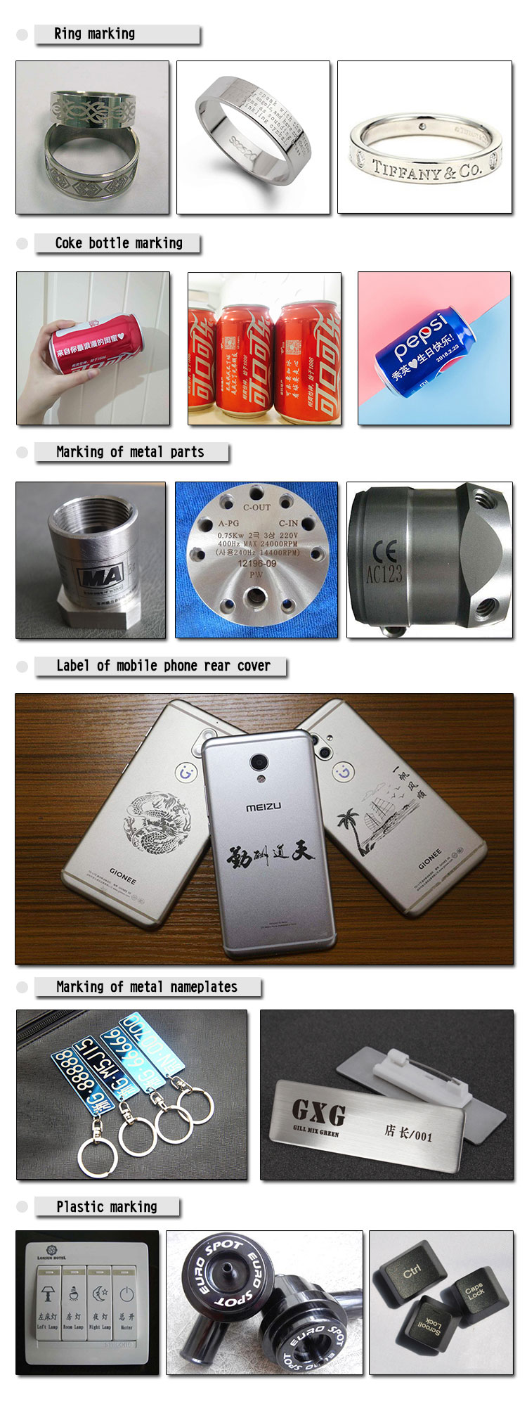 UV laser marking machine for glass all metals