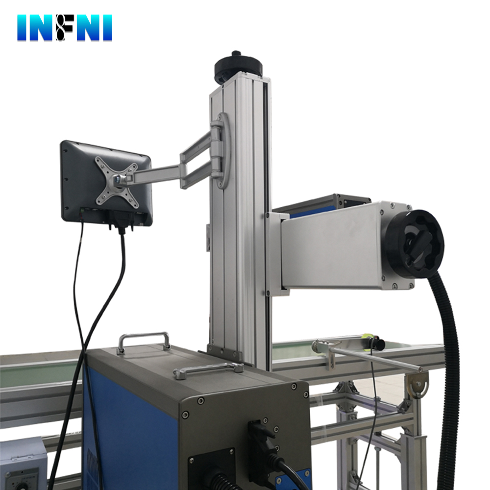 50w fiber fly laser marking machine high productivity
