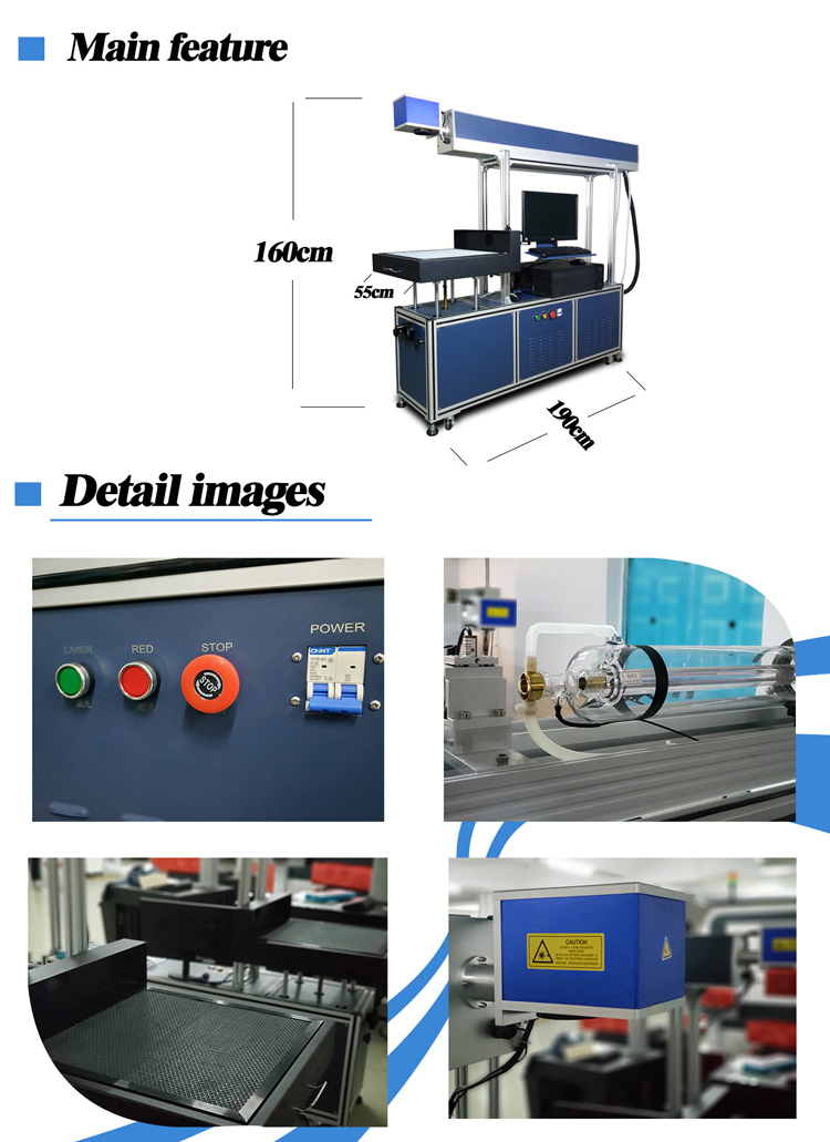 600*600mm bamboo jeans CO2 laser marking machine 